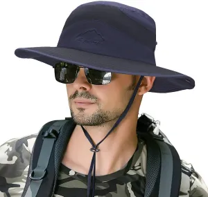 Muryobao Men's Sun Hats UV Protection Summer Hat Wide Brim UPF50 Fishing Boonie Hat Waterproof Packable Bucket Cap