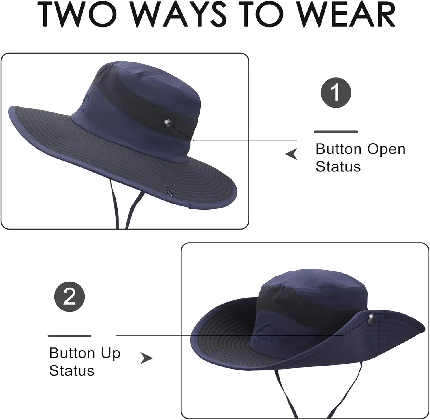 Muryobao Men's Sun Hats UV Protection Summer Hat Wide Brim UPF50 Fishing Boonie Hat Waterproof Packable Bucket Cap