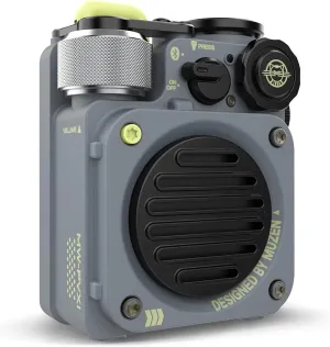 Muzen Portable Bluetooth Speaker, Wild Mini Rugged Travel Outdoor Speaker, Wireless Waterproof IPX5 with Flashlight, Crystal Clear Stereo Sound, Metal Wild Cool Look, for Adventure, Camping, Hiking
