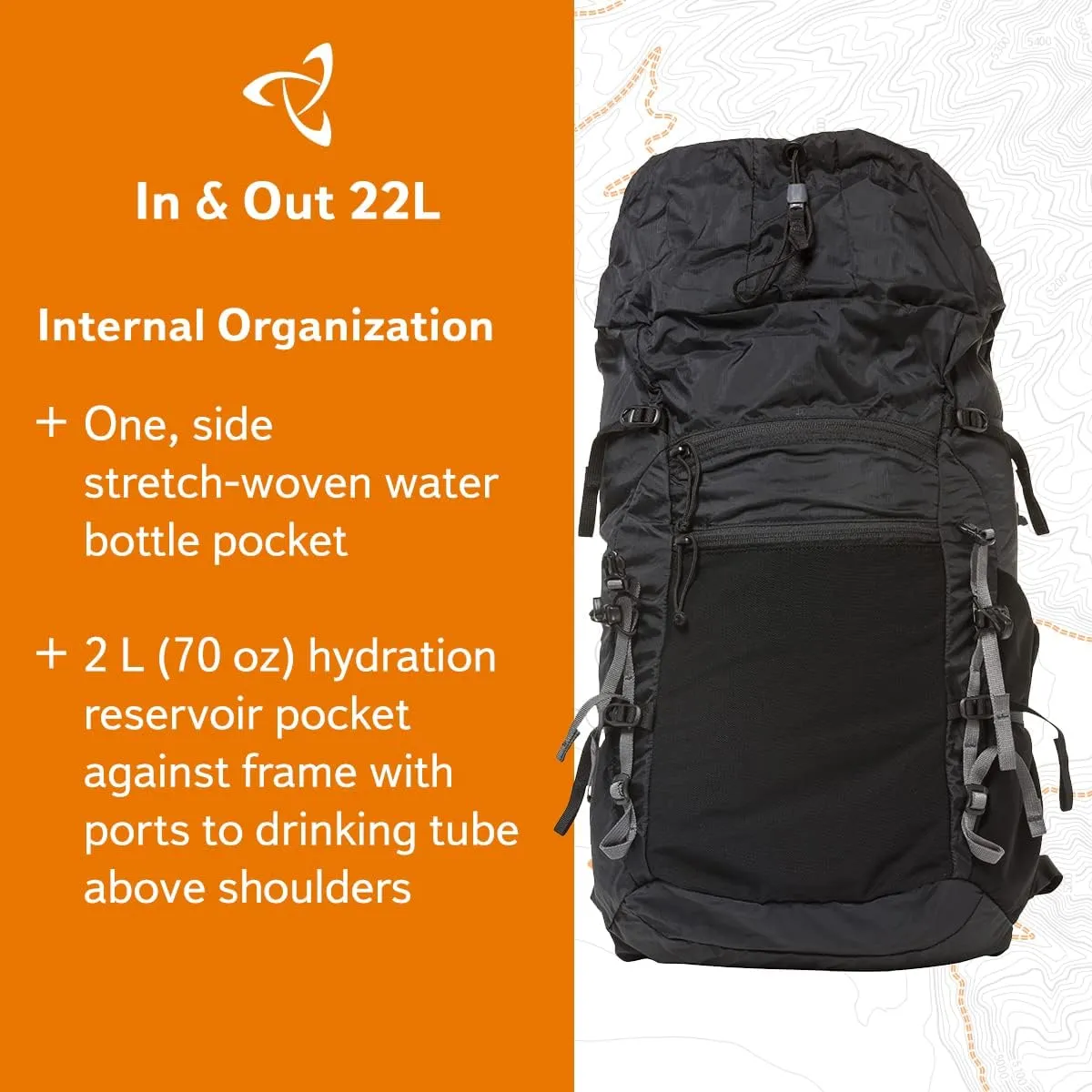 Mystery Ranch In and Out Backpack - Lightweight Foldable Pack, Black 22L