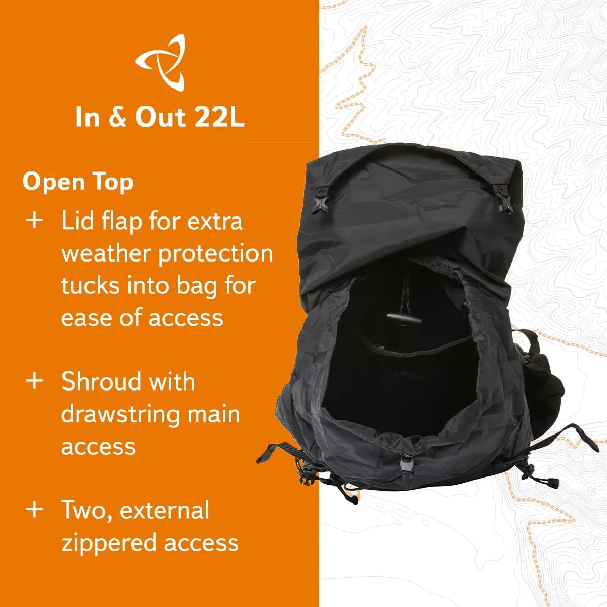 Mystery Ranch In and Out Backpack - Lightweight Foldable Pack, Black 22L