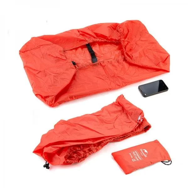Naturehike Waterproof Backpack Cover Rainproof Mud Dust Protective Cover Pouch Camping Hiking Travel L Orange