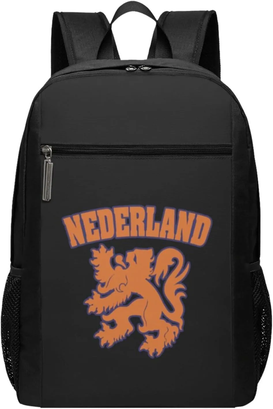 Netherlands Flag Lion Dutch Pride Travel Laptop Backpack, Business Anti Theft Slim Sturdy Laptops Backpacks, College Computer Bag Gift for Men & Women Fits 17 Inch Notebook,Black