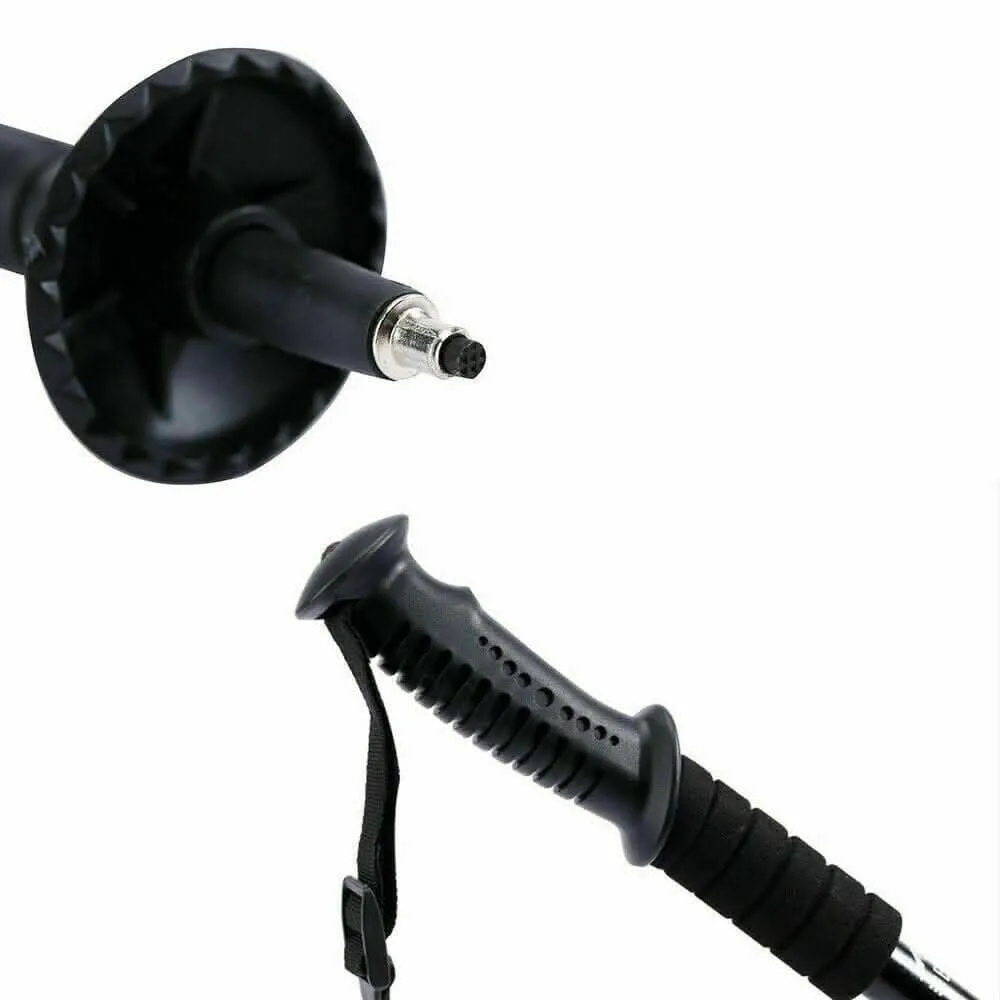 New Hiking Trekking Poles Walking Stick Adjustable Camping Black Lightweight