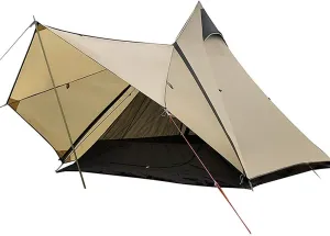 NIEH Camping Tent,Camping Pyramid Tent Outdoor Adult Indian Teepee Tent Double Layers Yurt Tents for Outdoor Camping Hiking Hunting 3-4 Person Hopeful, Camel