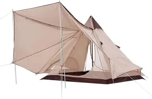 NIEH Outdoor Camping Pyramid Tent Double Layers Indian Beach Tent Rainproof Sun Protection Casual Picnic Camping Mongolian Yurt Tent Hiking Shelter