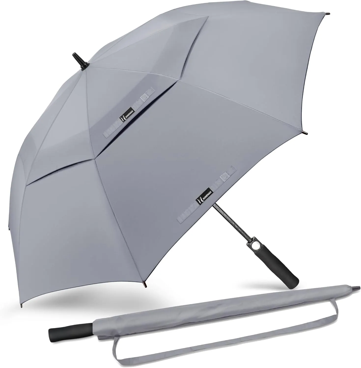 NINEMAX Golf Umbrella 51/54/62/68 Inch Automatic Open, Large Double Canopy Vented Oversize Stick Umbrellas Extra Large Windproof Waterproof for Rain