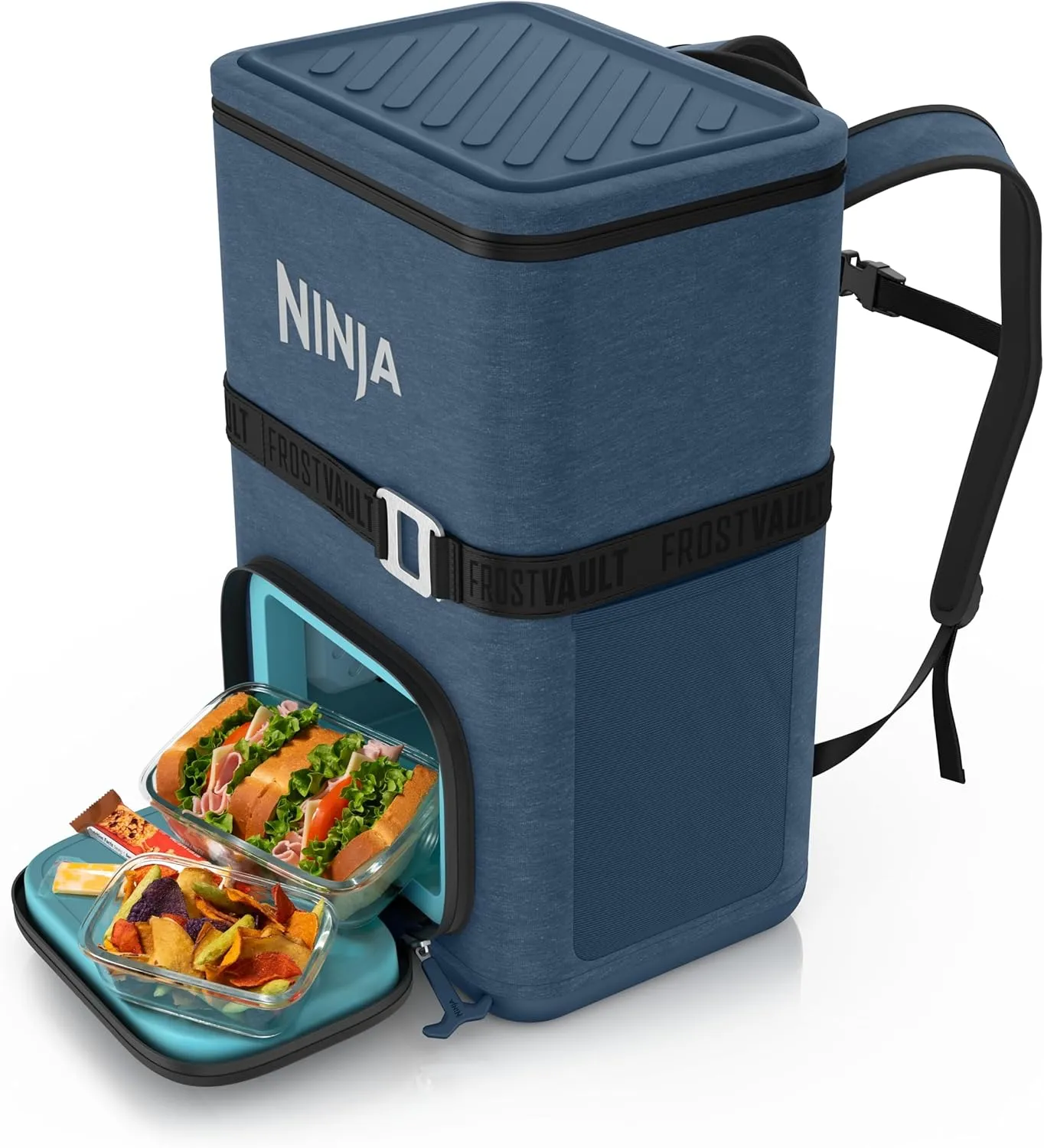 Ninja | Backpack Cooler | FrostVault Go Can Soft Cooler | Leakproof Zipper with Built in Can Opener, 2 Ice Packs & Dry Storage Drawer | for Hiking, Camping & More | 24/36 Can