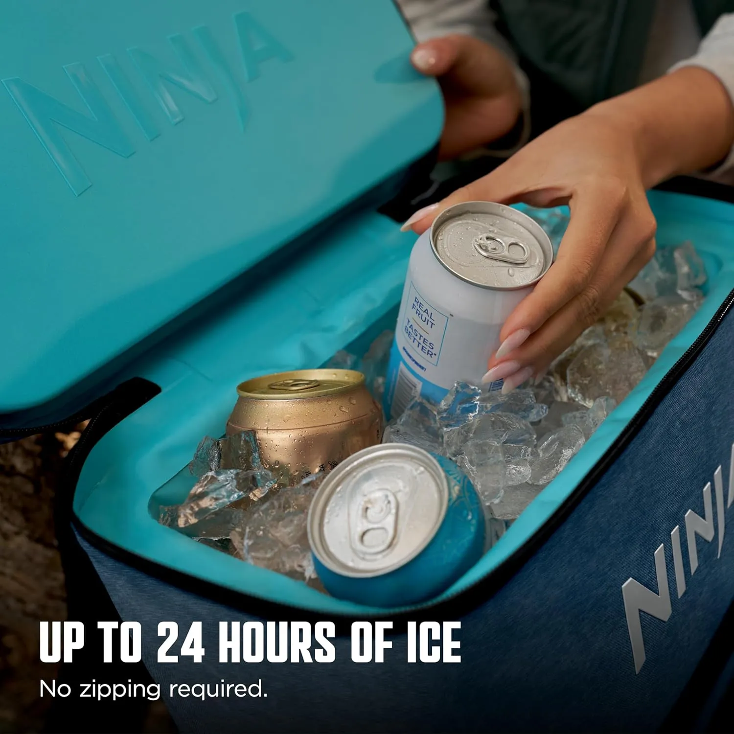 Ninja | Backpack Cooler | FrostVault Go Can Soft Cooler | Leakproof Zipper with Built in Can Opener, 2 Ice Packs & Dry Storage Drawer | for Hiking, Camping & More | 24/36 Can