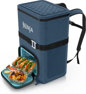 Ninja | Backpack Cooler | FrostVault Go Can Soft Cooler | Leakproof Zipper with Built in Can Opener, 2 Ice Packs & Dry Storage Drawer | for Hiking, Camping & More | 24/36 Can