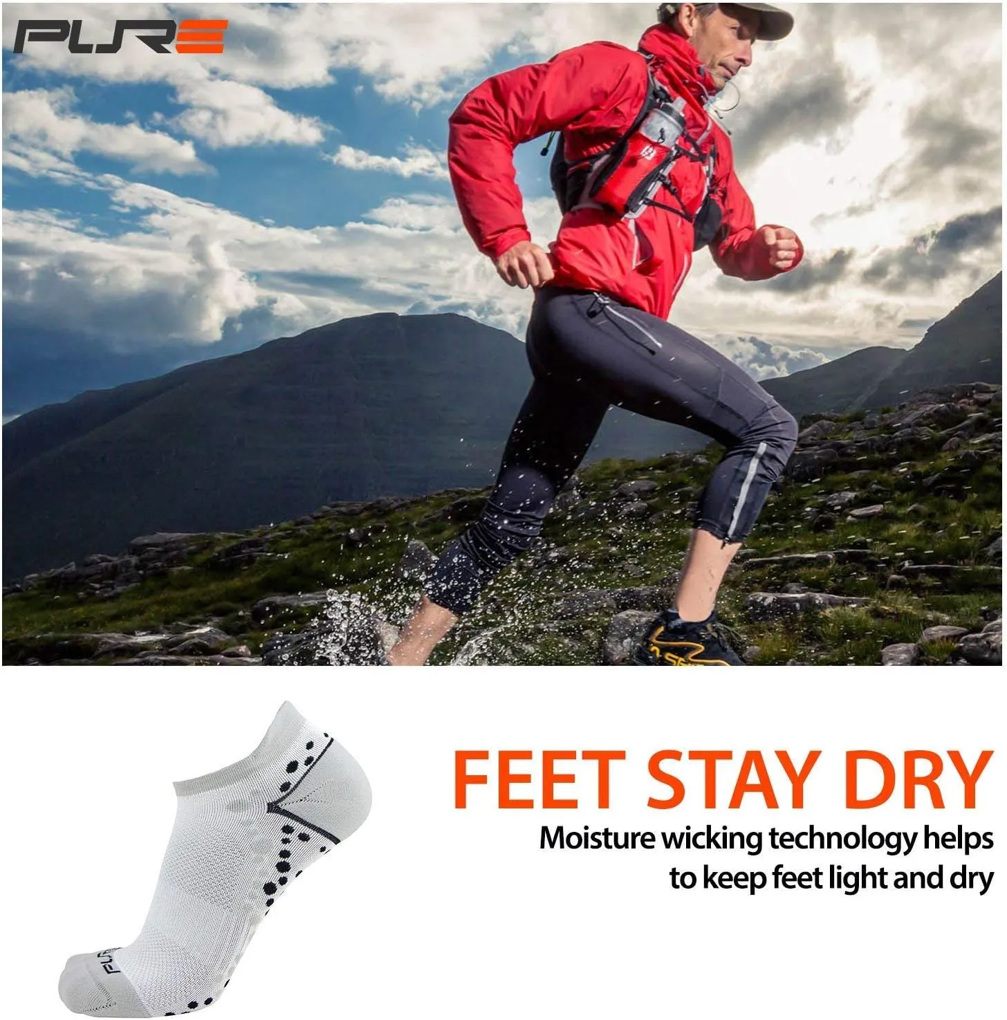 No-Show Anti-Blister Running Socks - Moisture Wicking Sport Socks for Men, Women