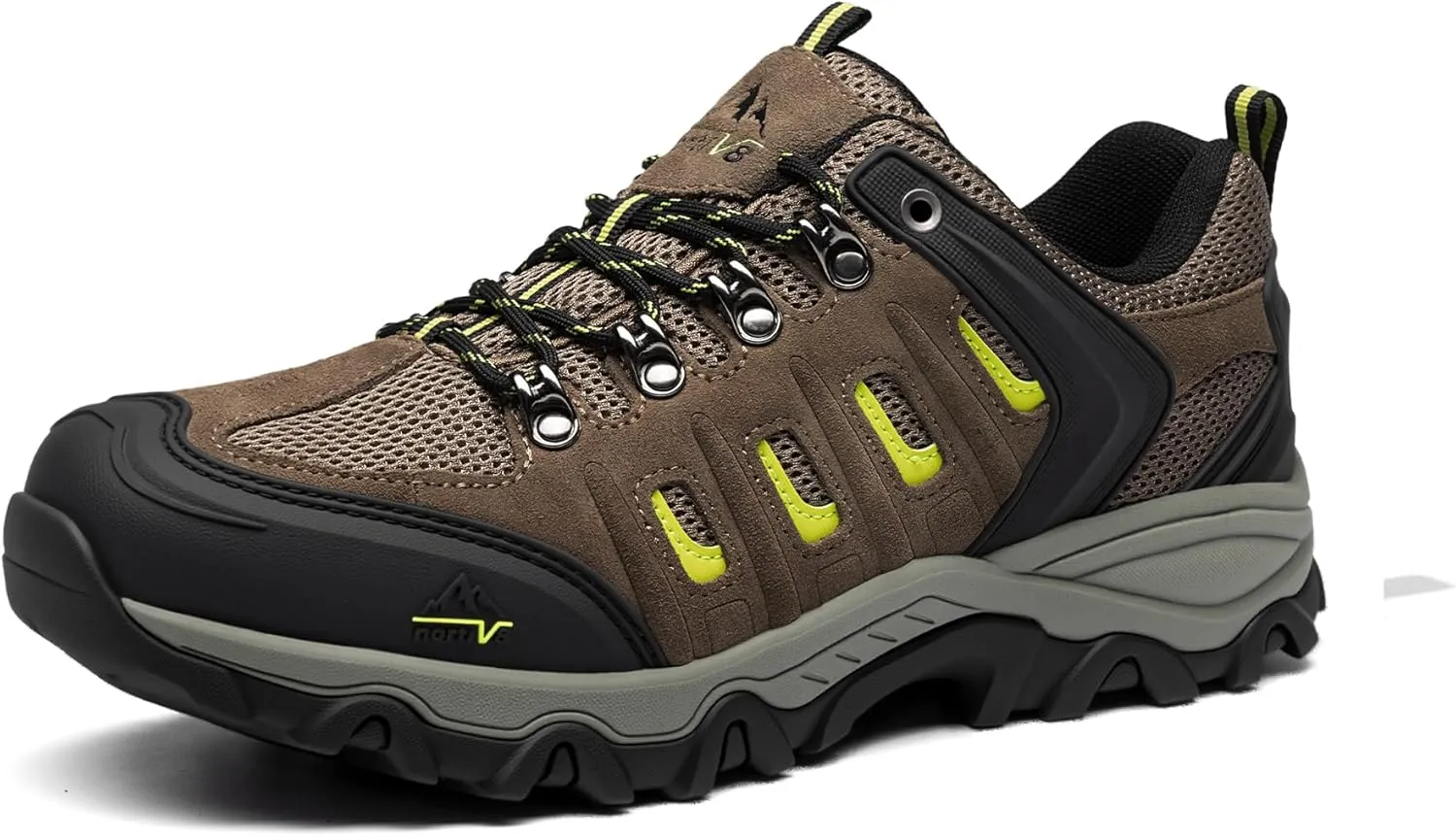NORTIV 8 Men's Waterproof Hiking Shoes Leather Low-Top Hiking Shoes for Outdoor Trailing Trekking Camping Walking Quest