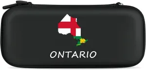Ontario Flag Canada Canadian Compatible with Switch Carrying Case Hard Travel Game Bag Pouch with 15 Games Accessories