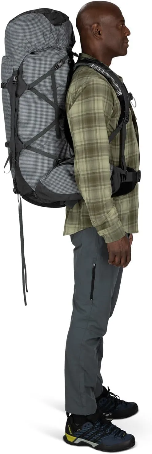Osprey Aether Pro 75L Men's Backpacking Backpack, Silver Lining, L/XL