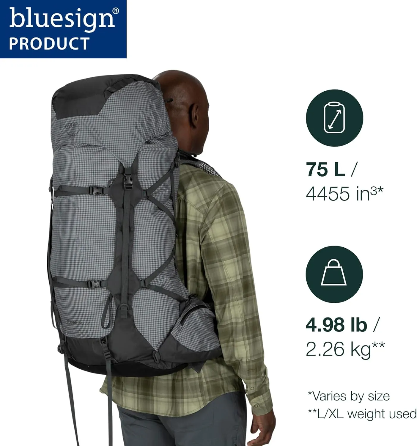 Osprey Aether Pro 75L Men's Backpacking Backpack, Silver Lining, L/XL