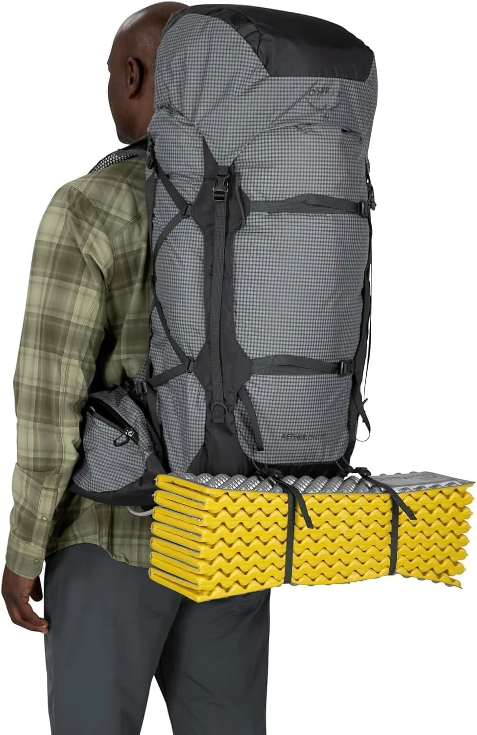 Osprey Aether Pro 75L Men's Backpacking Backpack, Silver Lining, L/XL