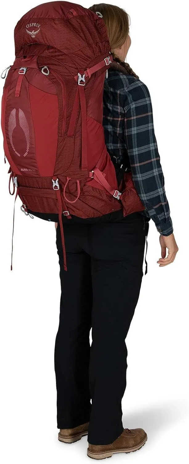 Osprey Aura AG 65L Women's Backpacking Backpack, Berry Sorbet Red, WXS/S