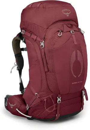 Osprey Aura AG 65L Women's Backpacking Backpack, Berry Sorbet Red, WXS/S