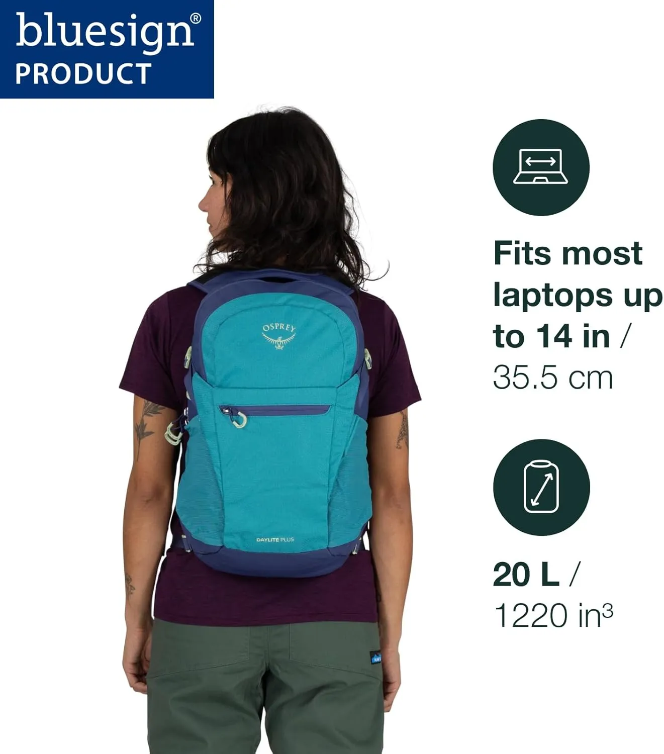 Osprey Daylite Plus Commuter Backpack, Green Belt/Green Canopy
