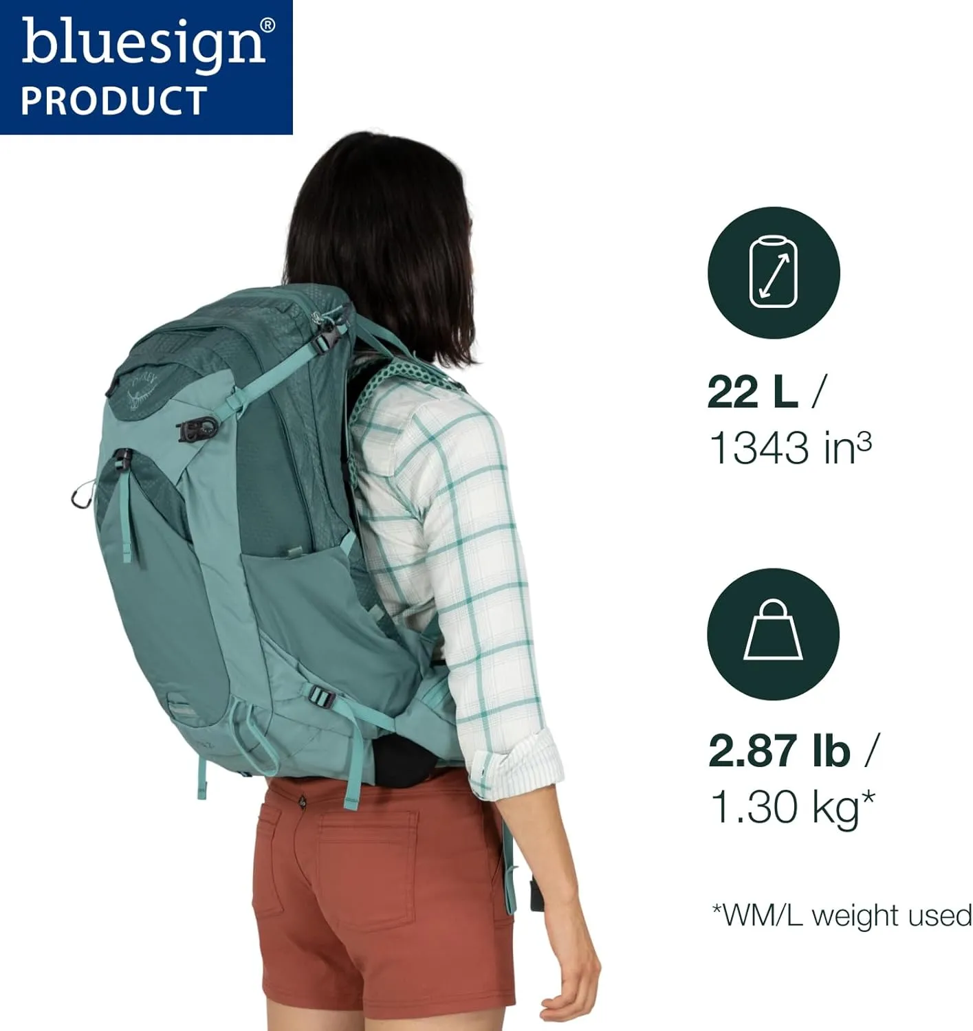 Osprey Mira 22L Women's Hiking Backpack with Hydraulics Reservoir, Succulent Green