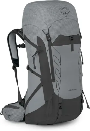 Osprey Talon Pro 40L Men's Hiking Backpack with Hipbelt, Silver Lining, S/M