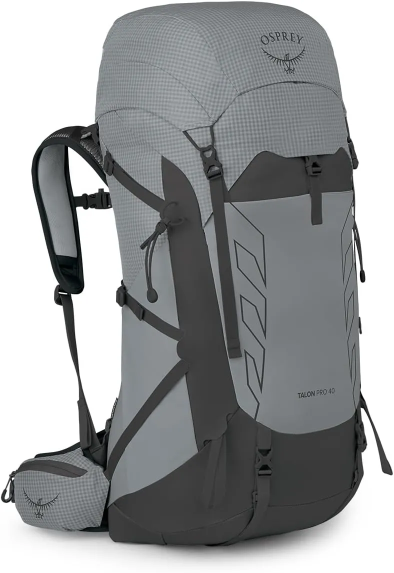 Osprey Talon Pro 40L Men's Hiking Backpack with Hipbelt, Silver Lining, S/M