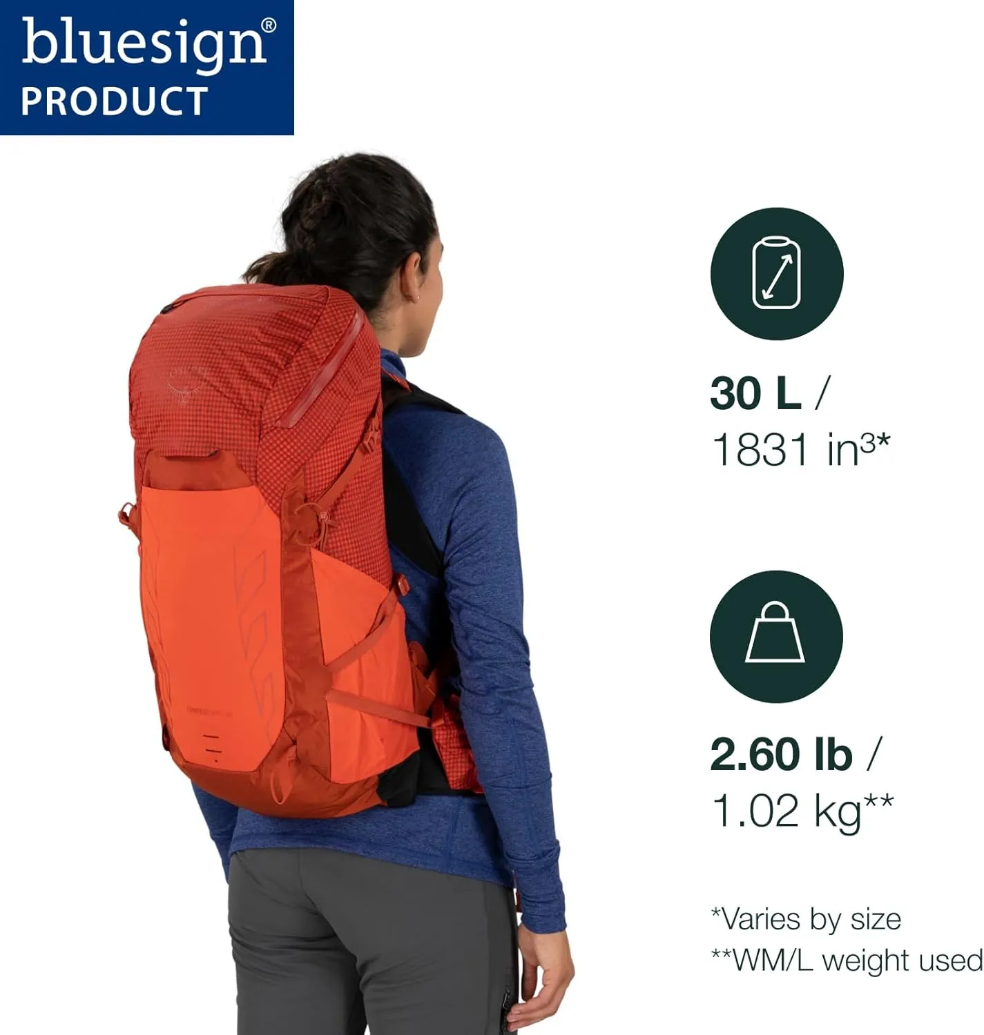 Osprey Tempest Pro 30L Women's Hiking Backpack with Hipbelt, Mars Orange