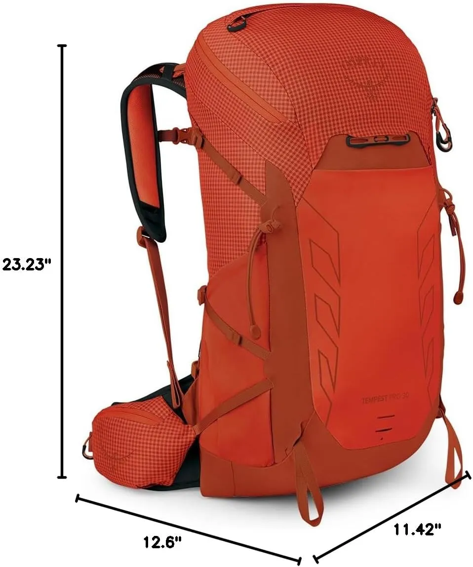 Osprey Tempest Pro 30L Women's Hiking Backpack with Hipbelt, Mars Orange