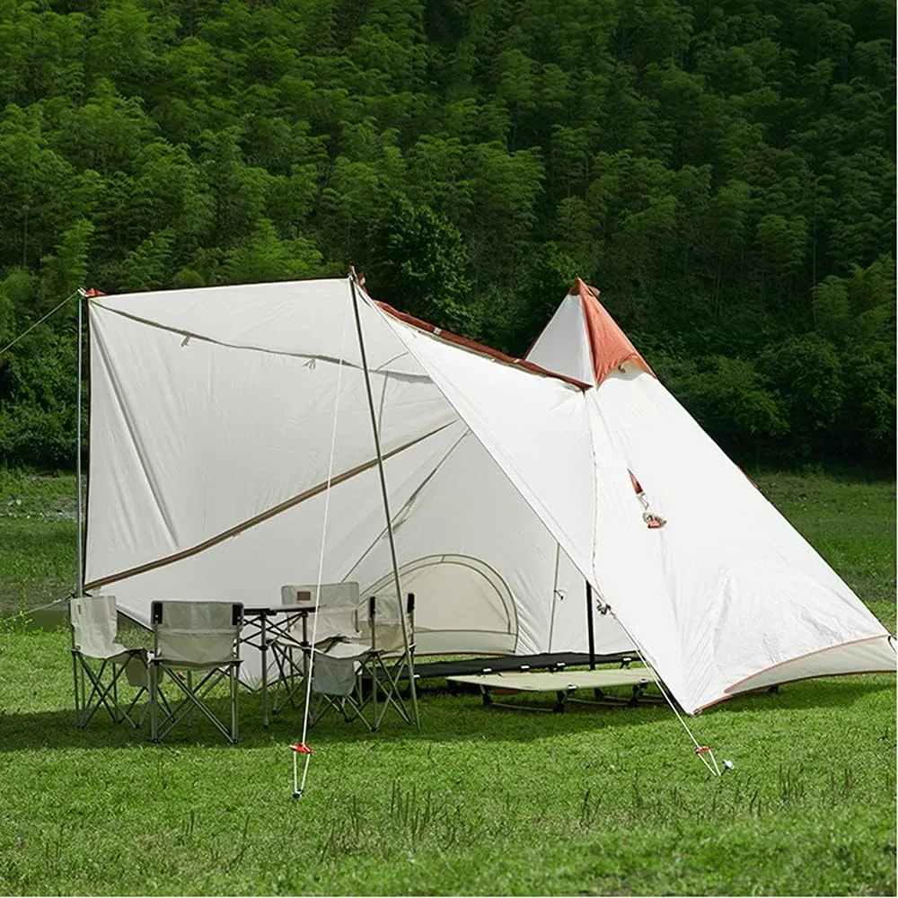 Outdoor Camping Pyramid Tent Double Layer Indian Beach Tent Casual Picnic Mongolian Yurt Tent Hiking Shelter