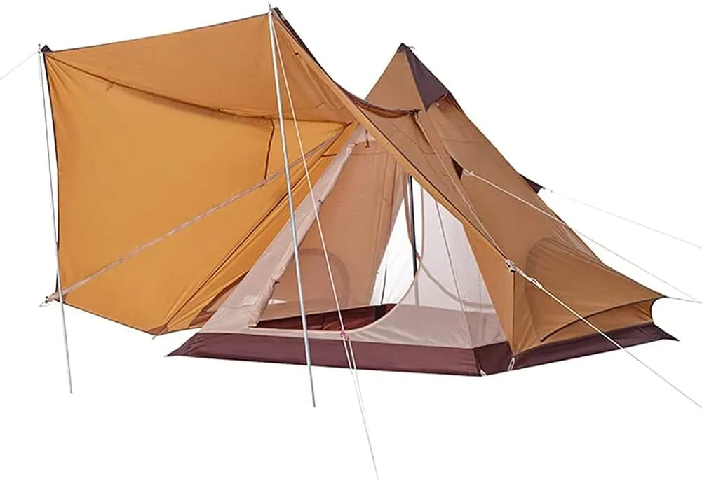 Outdoor Camping Pyramid Tent Double Layer Indian Beach Tent Casual Picnic Mongolian Yurt Tent Hiking Shelter