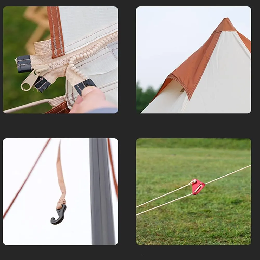 Outdoor Camping Pyramid Tent Double Layer Indian Beach Tent Casual Picnic Mongolian Yurt Tent Hiking Shelter