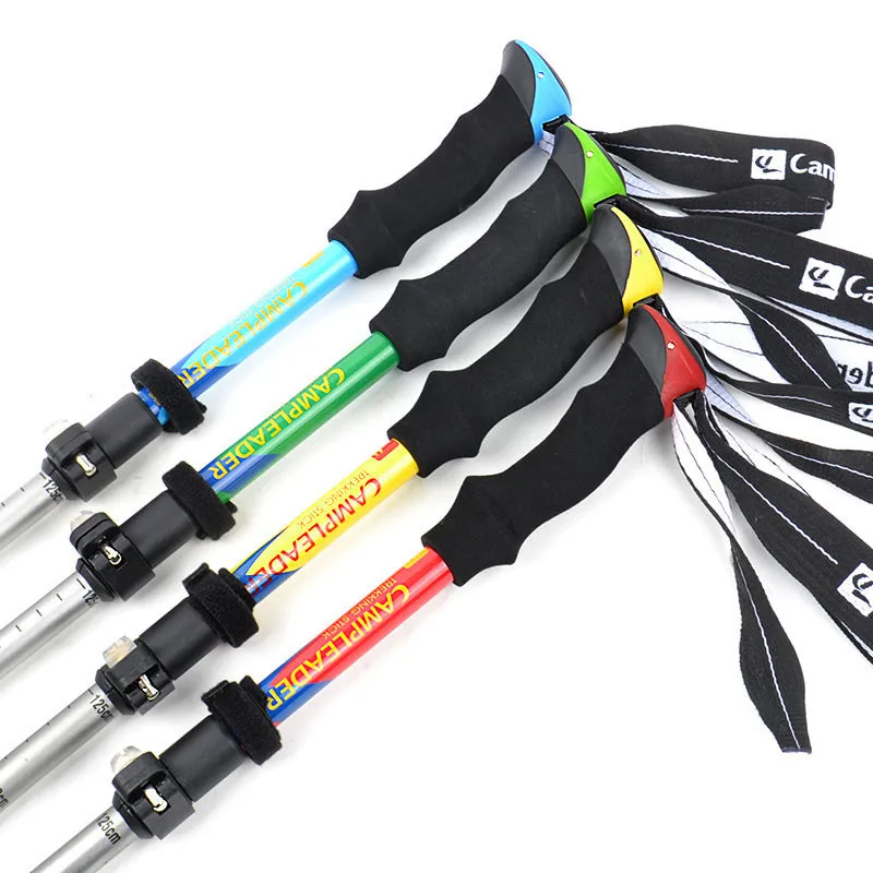 Outdoor portable 5-section folding trekking pole