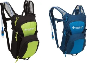 Outdoor Products Tadpole Hydration Pack (Black) (Violet Tulip) (Acid Lime) and (Black) (Bright Blue) Bundle