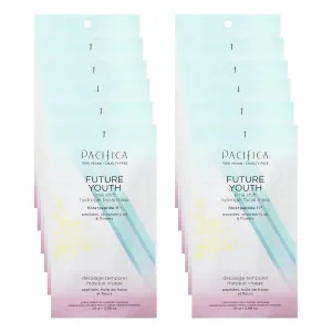 Pacifica Future Youth Time Shift Hydrogel Facial Mask - 12-PACK - Multi-Peptide Anti-Aging Sheet Mask for Firming & Plumping, Ultra-Hydrating Serum-Infused Mask for Face & Neck, 100% Vegan