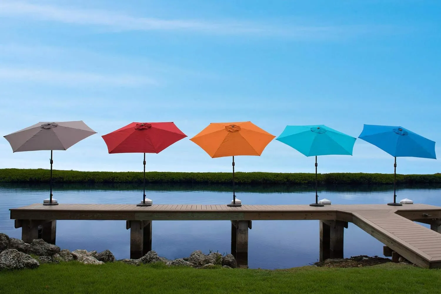 Panama Jack PJO-6001-ORG Outdoor Patio Umbrella, Orange