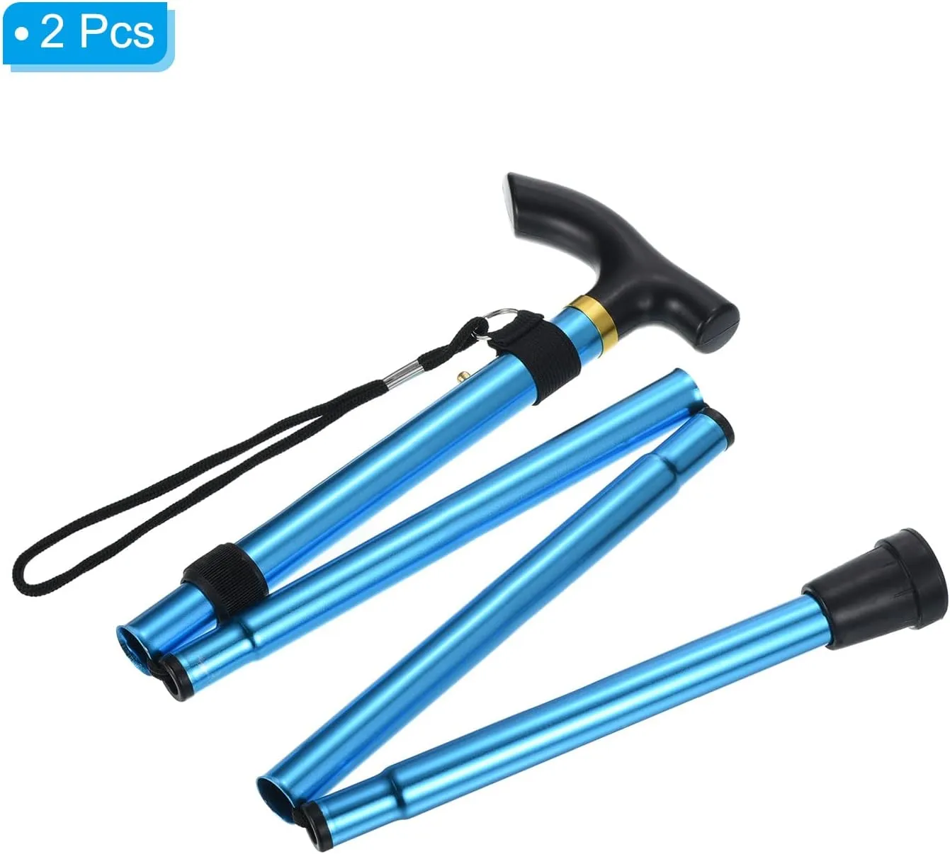 PATIKIL Trekking Poles, Collapsible Hiking Pole Telescopic Folding Cane Quick Lock Aluminum Alloy for Outdoor Hiking Walking