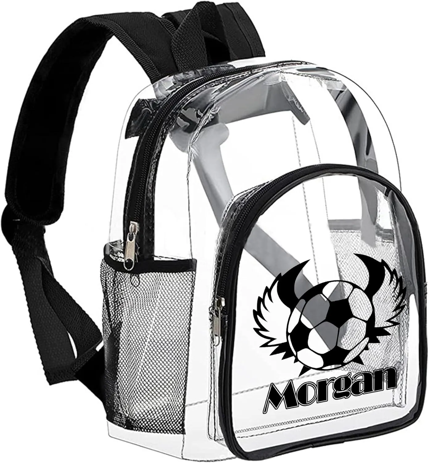 Personalized Clear Backpack Custom Name, Clear Bookbag See Throug Back Pack Heavy Duty Transparent Backpack- Customized Gifts