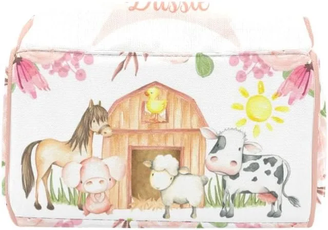Personalized Name Diaper Bag Backpack Floral Farm Animals Birthday Gift the Best: Spacious Waterproof Nappy Bag for Men and Women