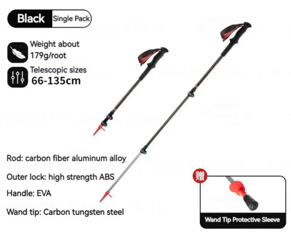 Pole Starrynight Attentive support Exclusive offerings And Carbon Aluminium - Trekking Sky Naturehike Black