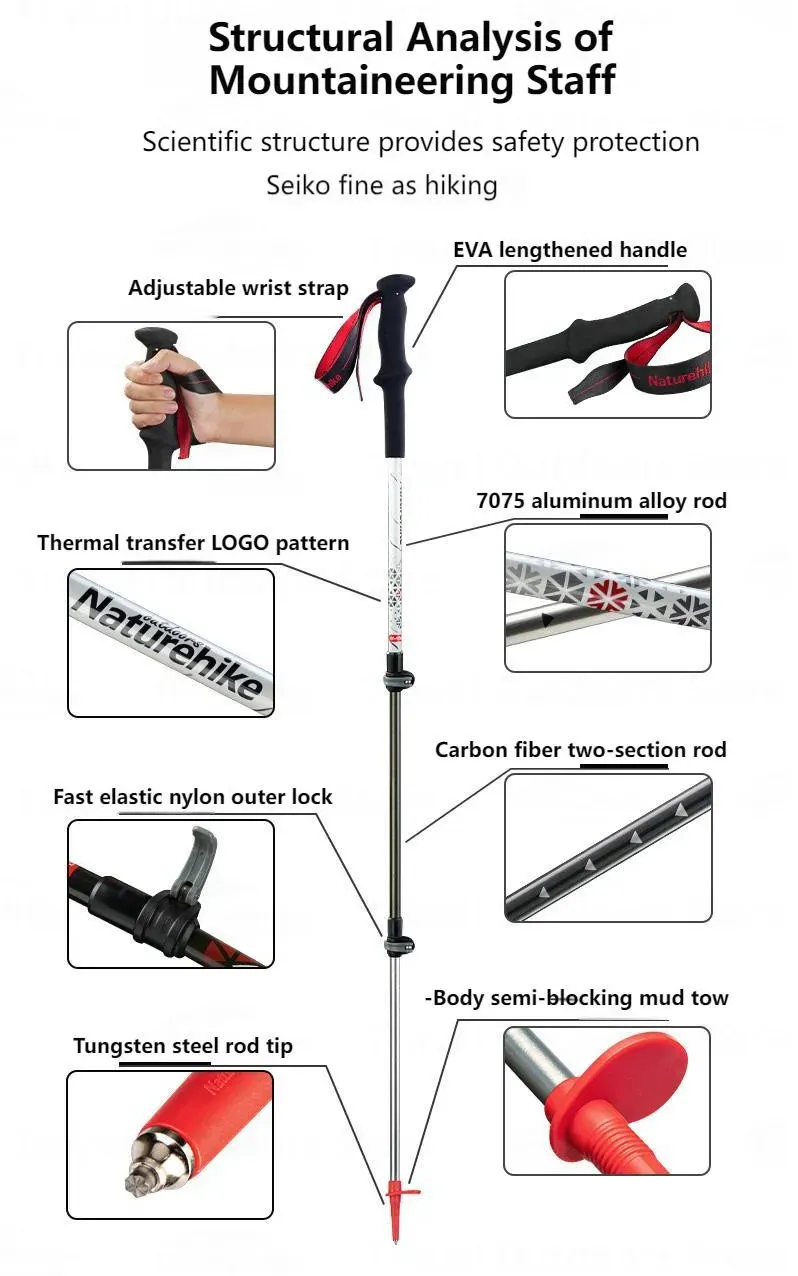 Pole Starrynight Attentive support Exclusive offerings And Carbon Aluminium - Trekking Sky Naturehike Black