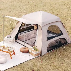 Pop Up Tent Family Tent for 3 Persons,Perfect for Camping and Festivals, Outdoor Tent PU2000 Waterproof, 4 Large Mesh Windows-210 x 210 x 145cm