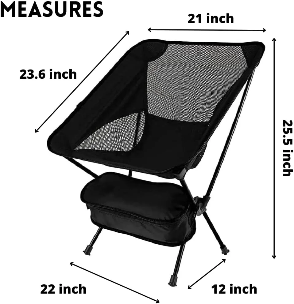 Portable, Beach Camping Accessories, Lawn seat Strong alluminium seatrecliner transportable Chair, 23x26 for Adults, Orange
