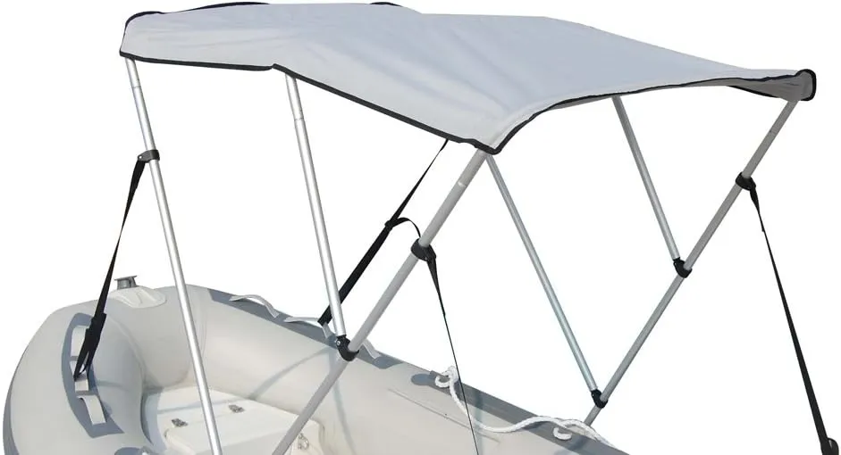 Portable Bimini Top Cover Canopy for Length 14-16 ft Inflatable Boat (3 Bow)