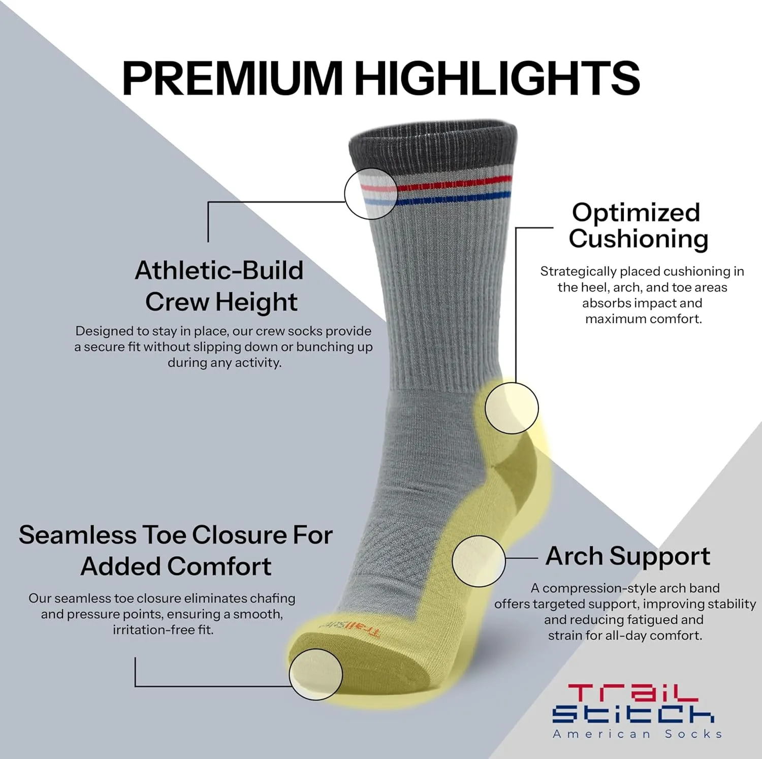 Premium Merino Wool Light Hiking Socks