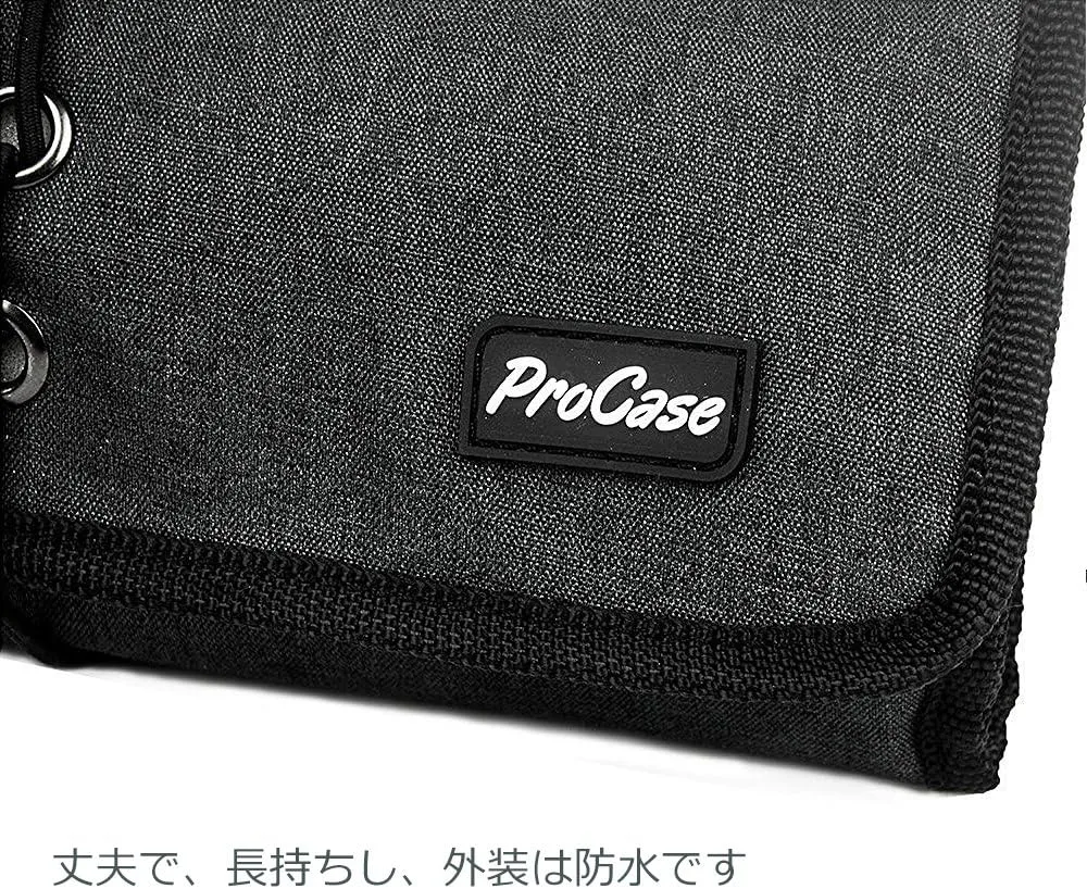 ProCase Electronic Organizer Cord Pouch, Travel Cable Charger Phone Accessories Bag Organizer Roll up Tech Carrying Case for USB Cables SD Memory Cards Earphone Flash Hard Drive