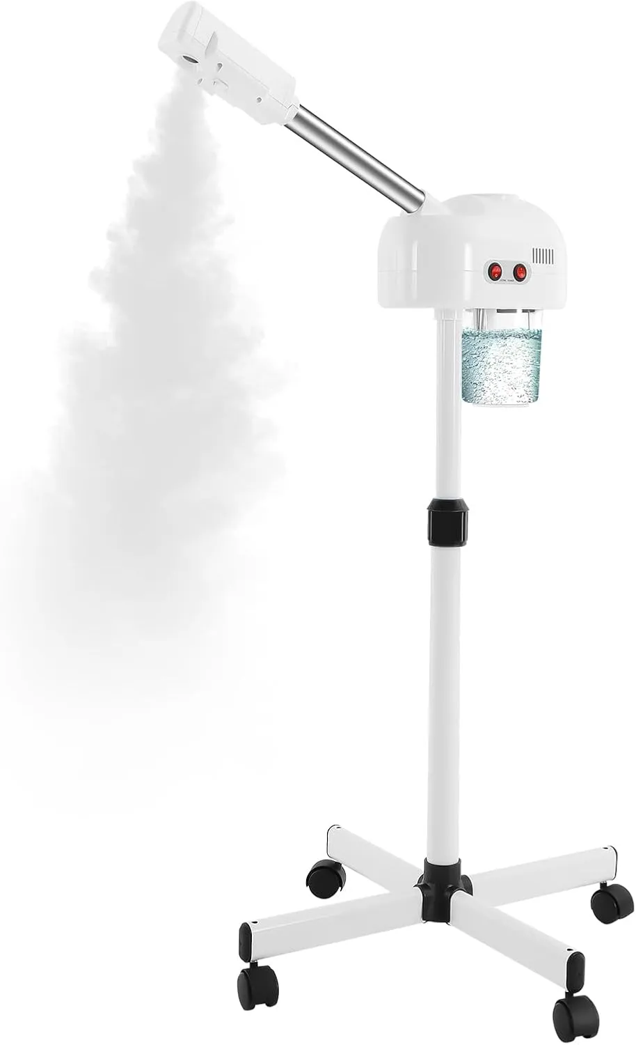 Professional Facial Steamer, Facial Steamers Home Facial Spa with Wheel, Facial Steamer for Esthetician 0.2 Gal Water Tank for Oily Normal and Dry Skin - White