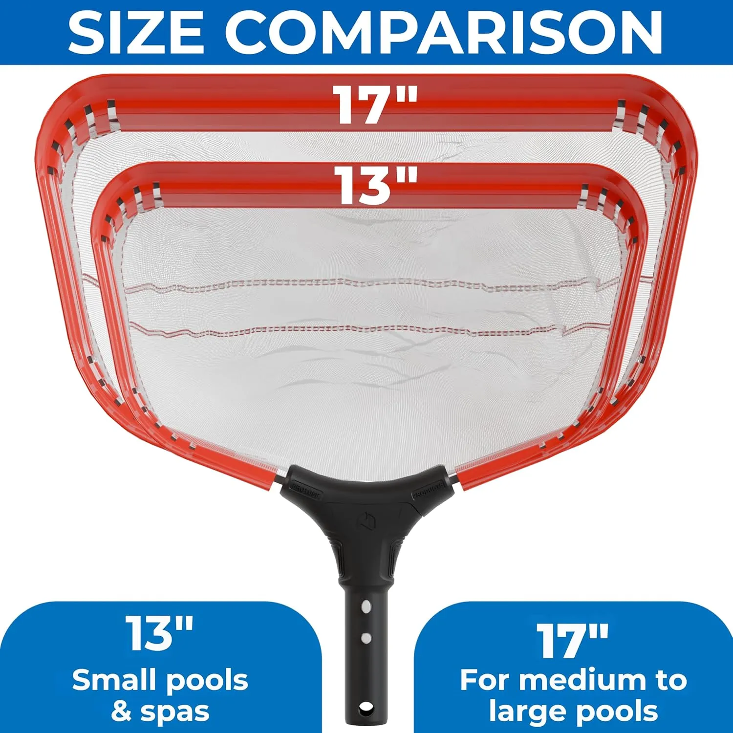 ProTuff 13" Spa Silt Net – “490 Promise” Unlimited, Unconditional Replacement - Heavy Duty Ultra Fine Mesh Silt & Sand Skimmer Cleans 3X Faster Than Vacuum - 13 inch Leaf Rake Bag for Pollen