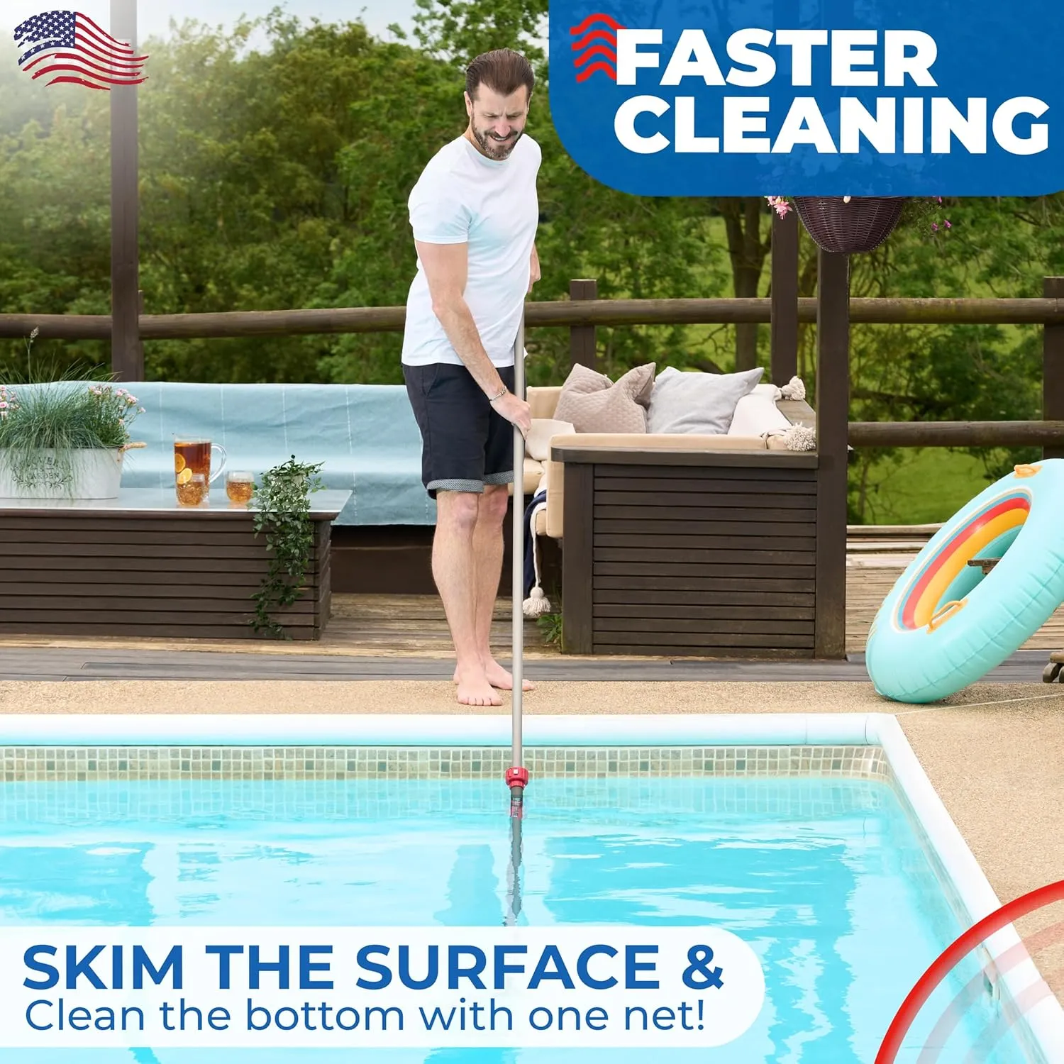 ProTuff 13" Spa Silt Net – “490 Promise” Unlimited, Unconditional Replacement - Heavy Duty Ultra Fine Mesh Silt & Sand Skimmer Cleans 3X Faster Than Vacuum - 13 inch Leaf Rake Bag for Pollen