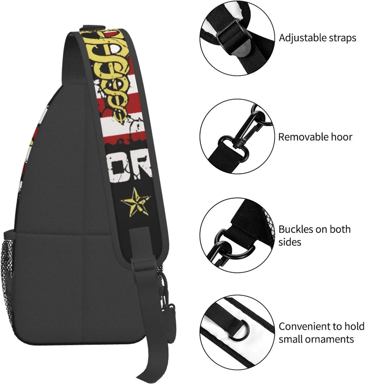 Proud Veteran Na-Vy Corpsman Small Crossbody Backpack Sling Bag For Men Women Mini One Shoulder Chest Bags Gym Sport Travel Hiking Daypack