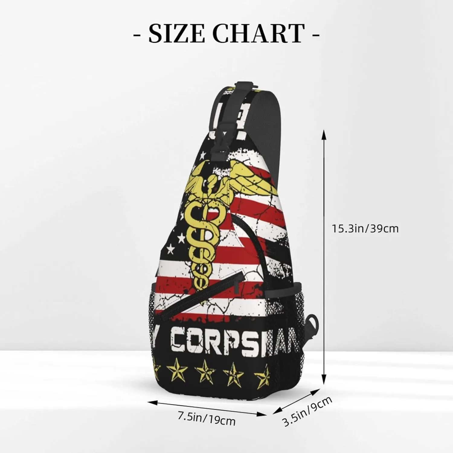 Proud Veteran Na-Vy Corpsman Small Crossbody Backpack Sling Bag For Men Women Mini One Shoulder Chest Bags Gym Sport Travel Hiking Daypack